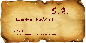 Stampfer Noémi névjegykártya